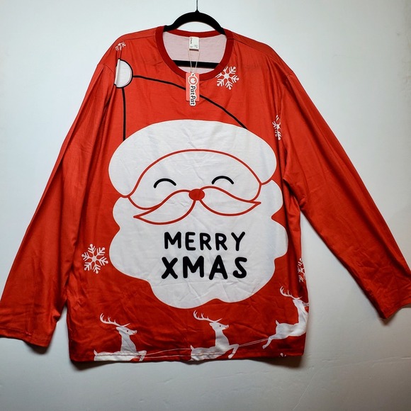 PatPat Other - PatPat Men's 3XL Red Merry Xmas Santa Long Sleeve Top – Super Cute & Fun Holiday